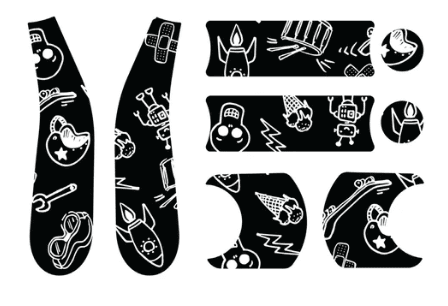 Doona Liki Black and White Cool Sketch Trike Sticker Set