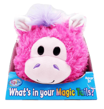 FlipaZoo Magic Tails Pink Unicorn Flips To White Cat Plush