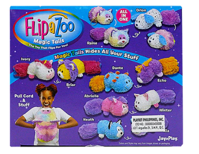 FlipaZoo Magic Tails Pink Unicorn Flips To White Cat Plush