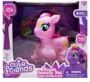 Happy Line Cutie Friends Pink Pony Super Beauty Set With Accessories