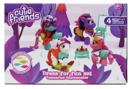 Happy Line Cutie Friends Love My Outfit Purple Pony With Mirror