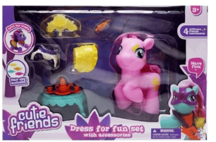 Happy Line Cutie Friends Love My Outfit Pink Pony With Tea Set