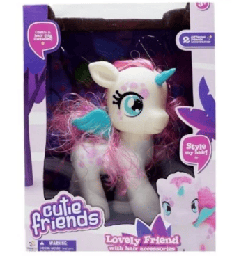 Happy Line Cutie Friends White Unicorn Lovely Friend With Hair Accessories