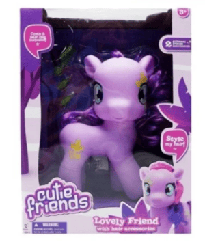 Happy Line Cutie Friends Purple Pony Lovely Friend With Hair Accessories