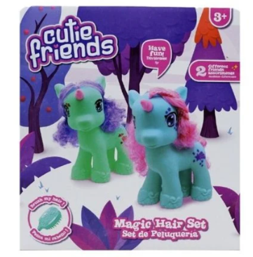 Happy Line Cutie Friends Green Unicorn Magic Hair Set