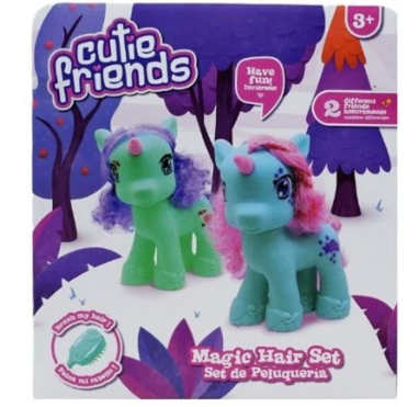 Happy Line Cutie Friends Pink Unicorn Magic Hair Set
