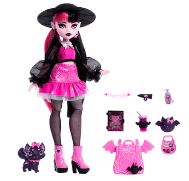 Monster High Draculaura  Fashion Doll With Pet Bat-Cat Count Fabulous And Accessories