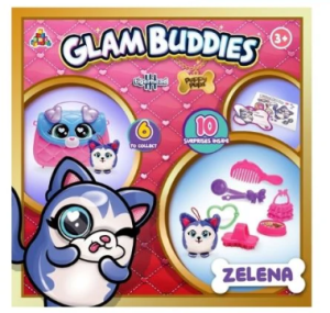 Glam Buddies Puppy Pups Zelena Blue Surprise Puppy Purse